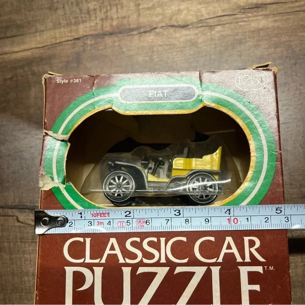 Vintage 1976 Reiss Classic Car Puzzle Yellow Fiat Style #381 New Sealed